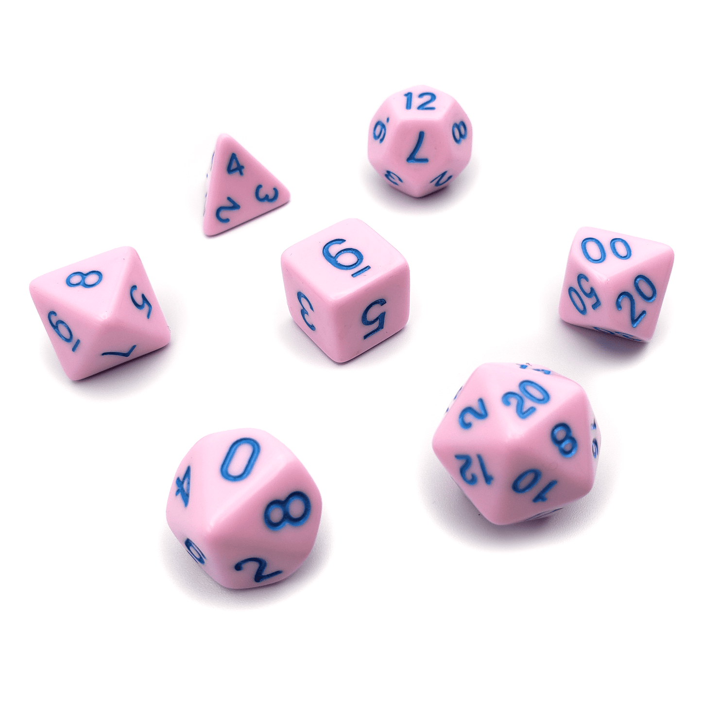 Cotton Candy - 7 Piece DnD Dice Set | Acrylic RPG Gaming Dice