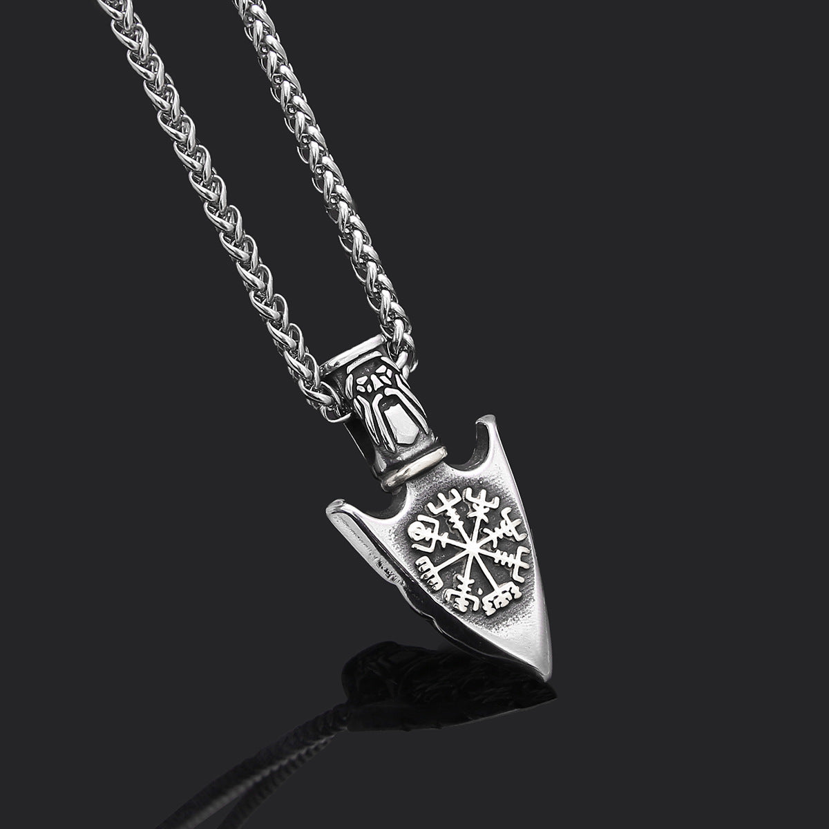 Hip Hop Necklace Stainless Steel Shield Pendant For Men