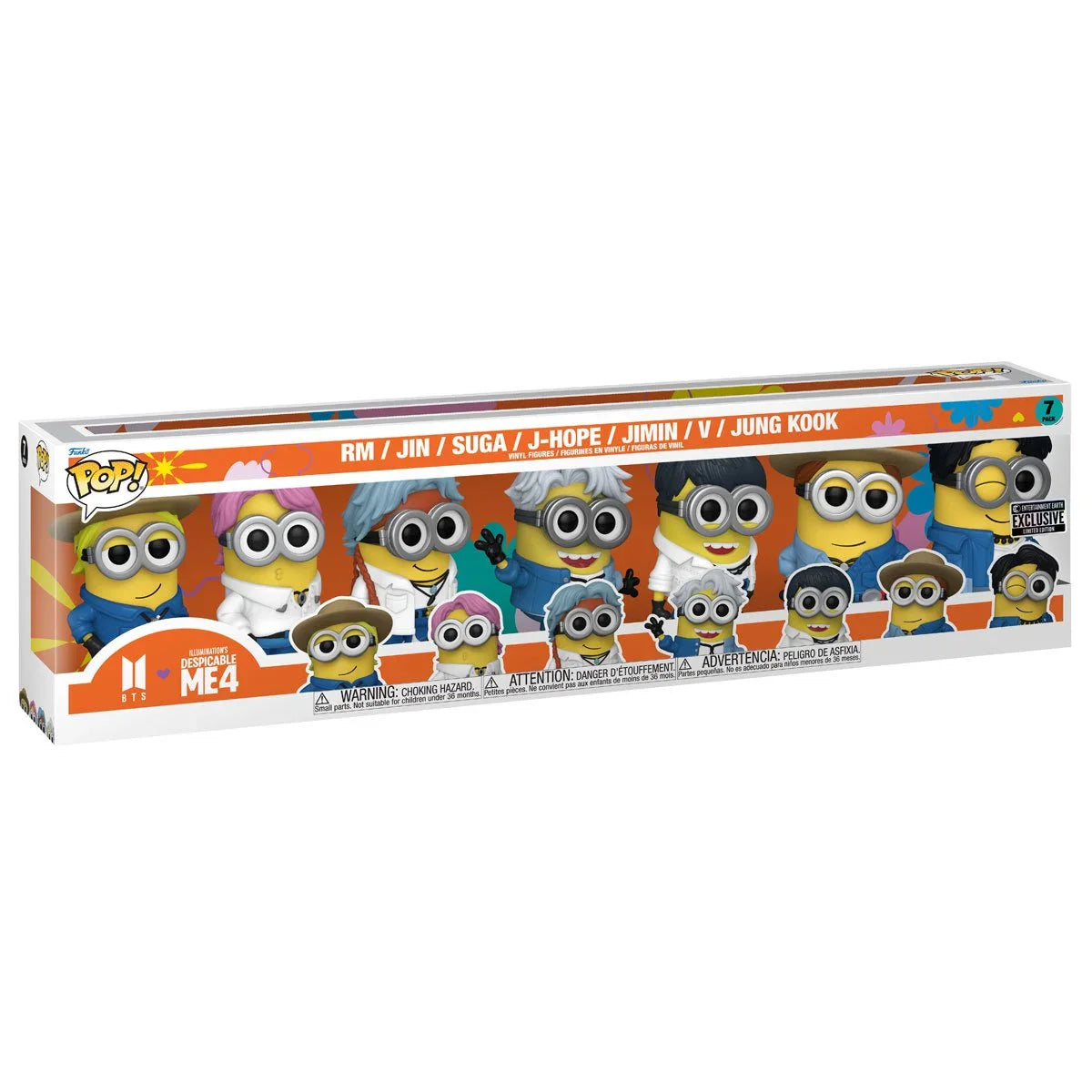 *Not Mint* - Despicable Me 4 Minions x BTS Funko Pop! Vinyl Figure 7-Pack - Entertainment Earth Exclusive