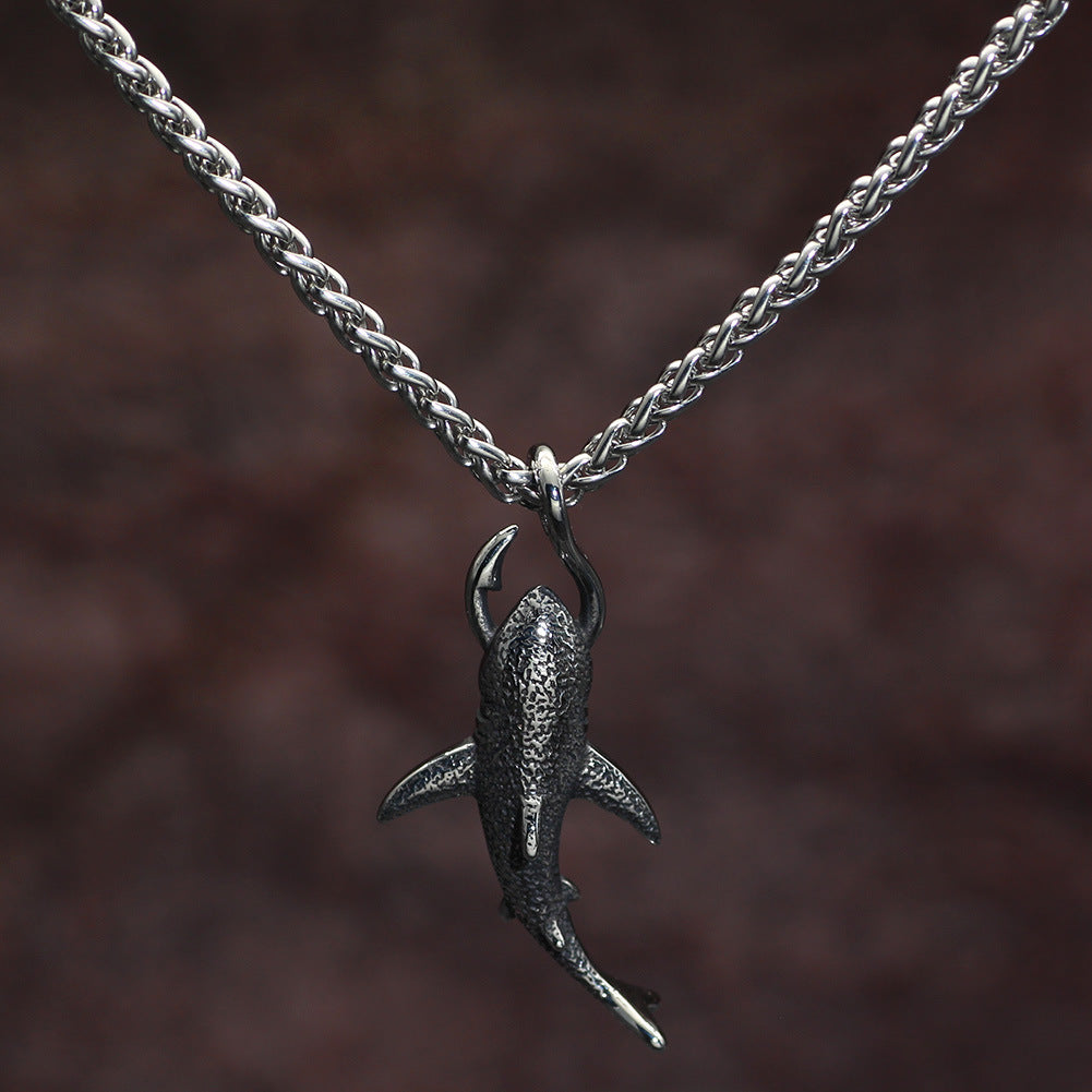 Men's And Women's Fashion Retro Stainless Steel Whale Pendant Necklace