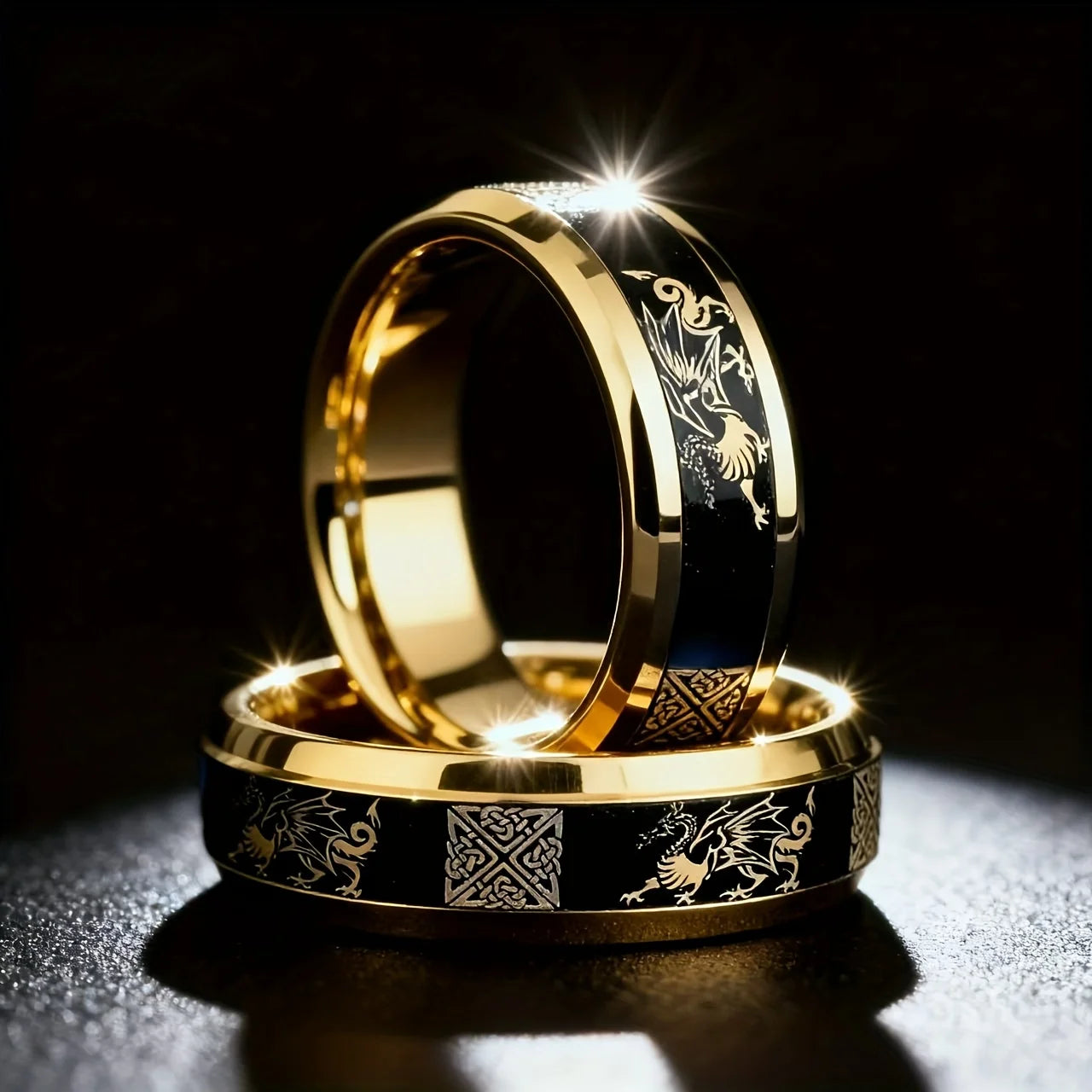 Cool Stainless Steel Celtic Dragon & Knot Ring Ring for Men Women, Dragon Wedding Band, Celtic Ring, Everyday Wear Jewelry