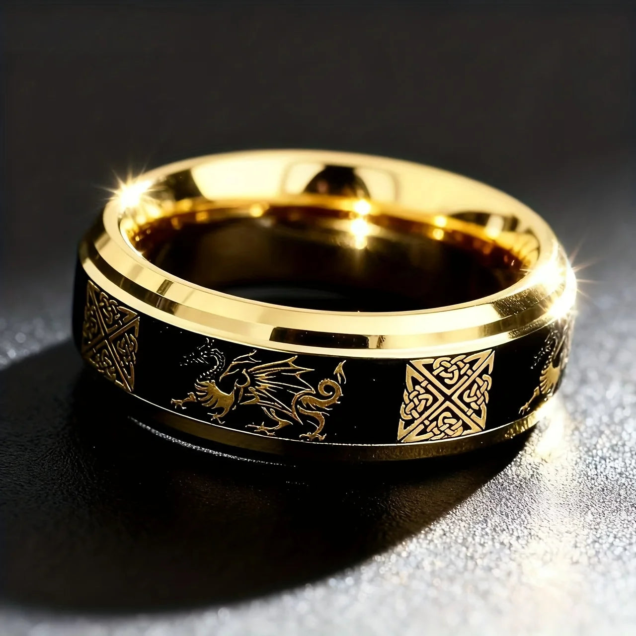 Cool Stainless Steel Celtic Dragon & Knot Ring Ring for Men Women, Dragon Wedding Band, Celtic Ring, Everyday Wear Jewelry