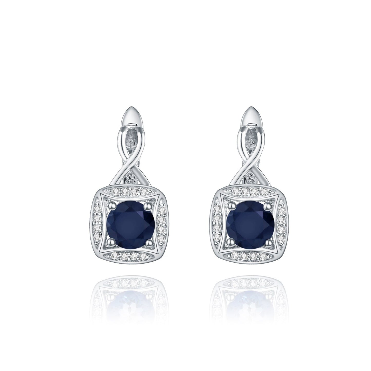 GEM&#39;S BALLET Iolite Blue Mystic Quartz Handmade Infinite Halo Clip Earrings in 925 Sterling Silver Gift For Her Quartz Jewelry Sapphire 925 Sterling Silver