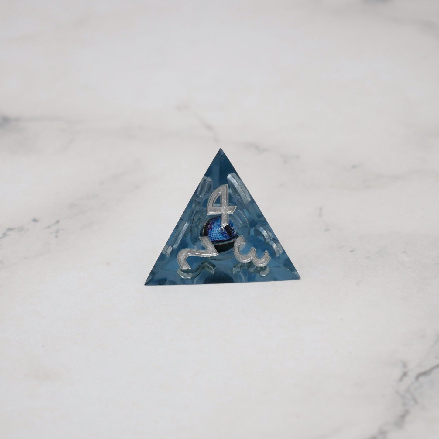 Blue Slaadi's Eye - 7 Piece Moving Eye DnD Dice Set | Acrylic RPG Gaming Dice