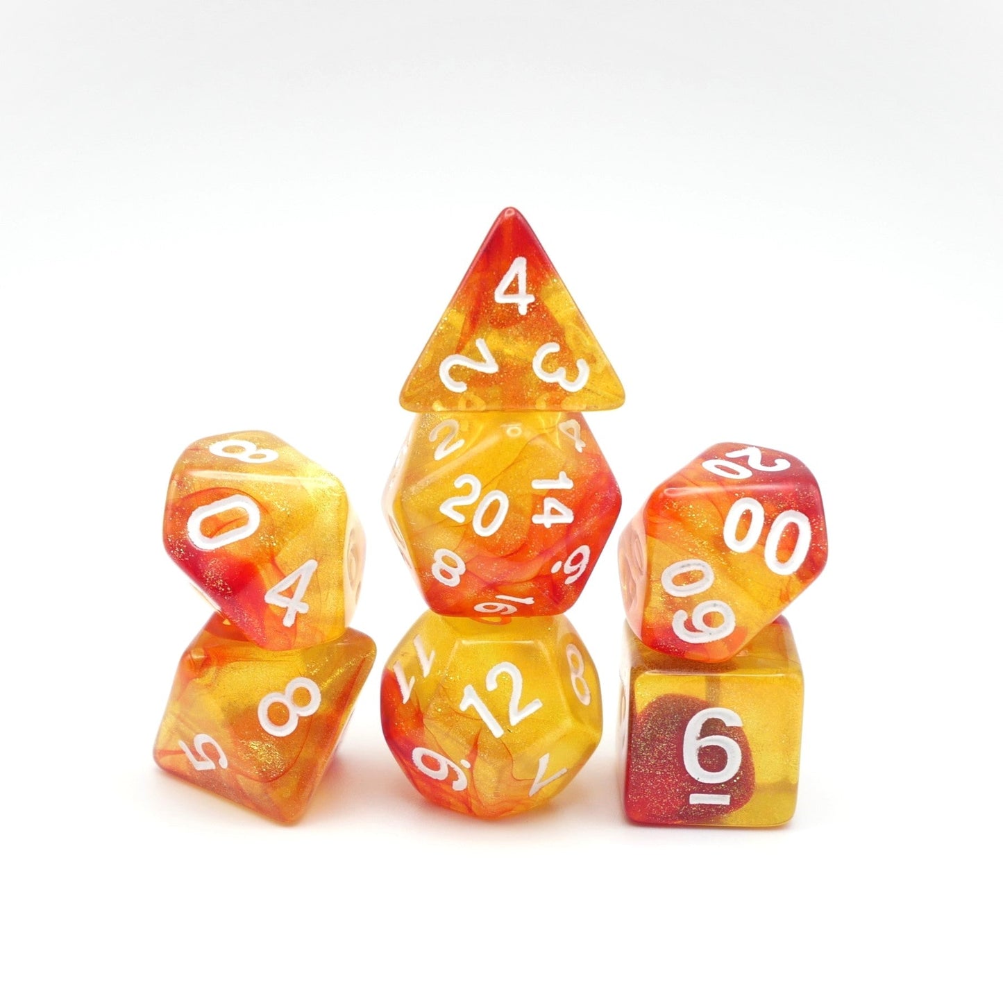 Efreeti's Robe - 7 Piece DnD Dice Set | Acrylic RPG Gaming Dice