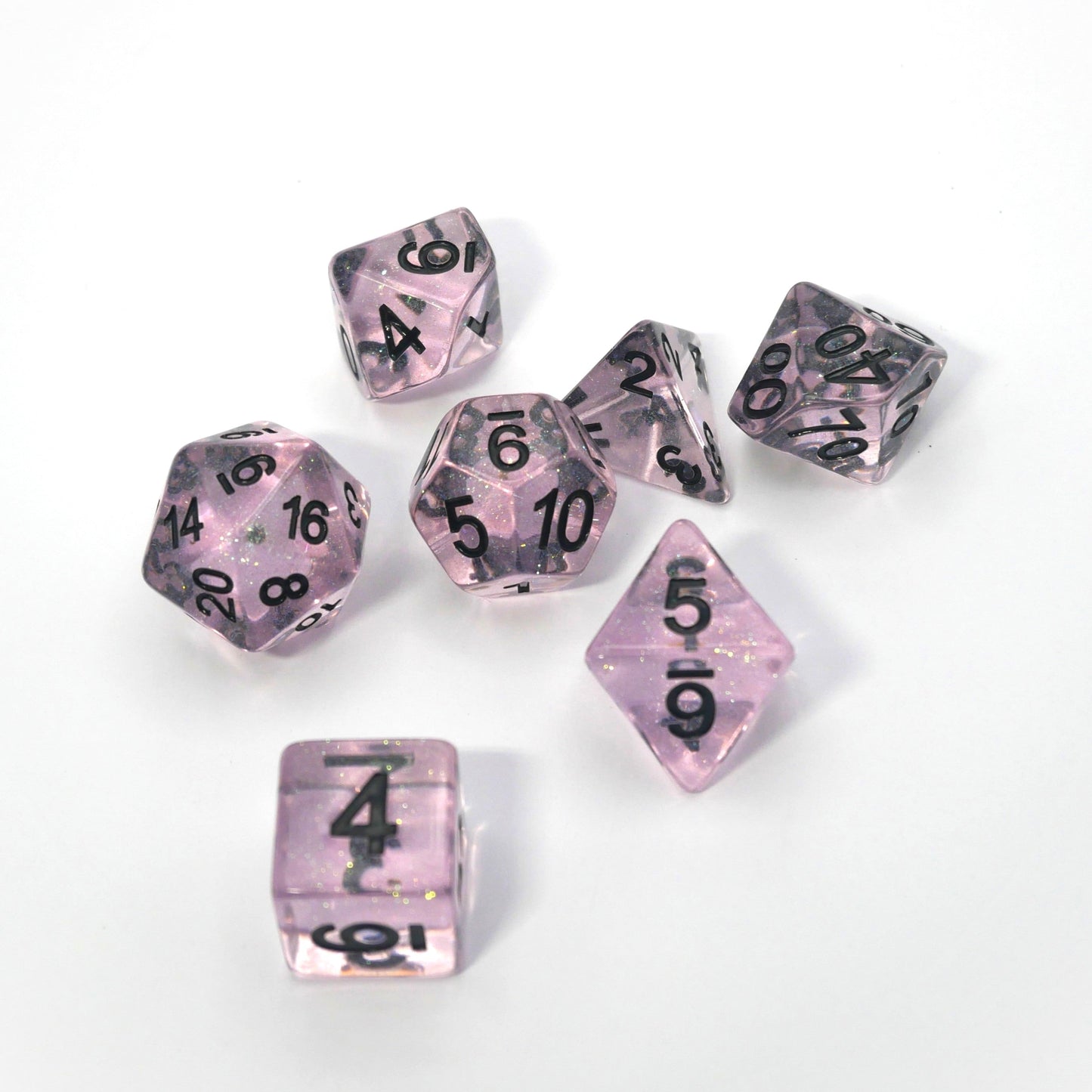 Frozen Blossom - 7 Piece DnD Dice Set | Acrylic RPG Gaming Dice