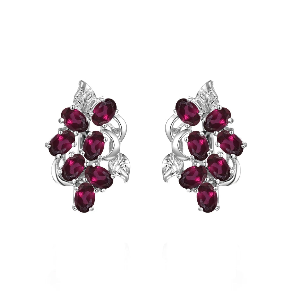 Gem's Beauty Drop Earrings For Women 925 Silver Sterling Birthstone Drop Earrings Modern Luxury Style Fine Jewelry Rhodolite 925 Silver Sterling CHINA