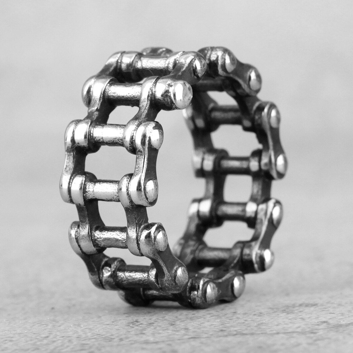 Industrial Style Mechanical Chain Stainless Steel Mens Rings Punk Hip Hop for Male Boy Biker Jewelry Creativity Gift