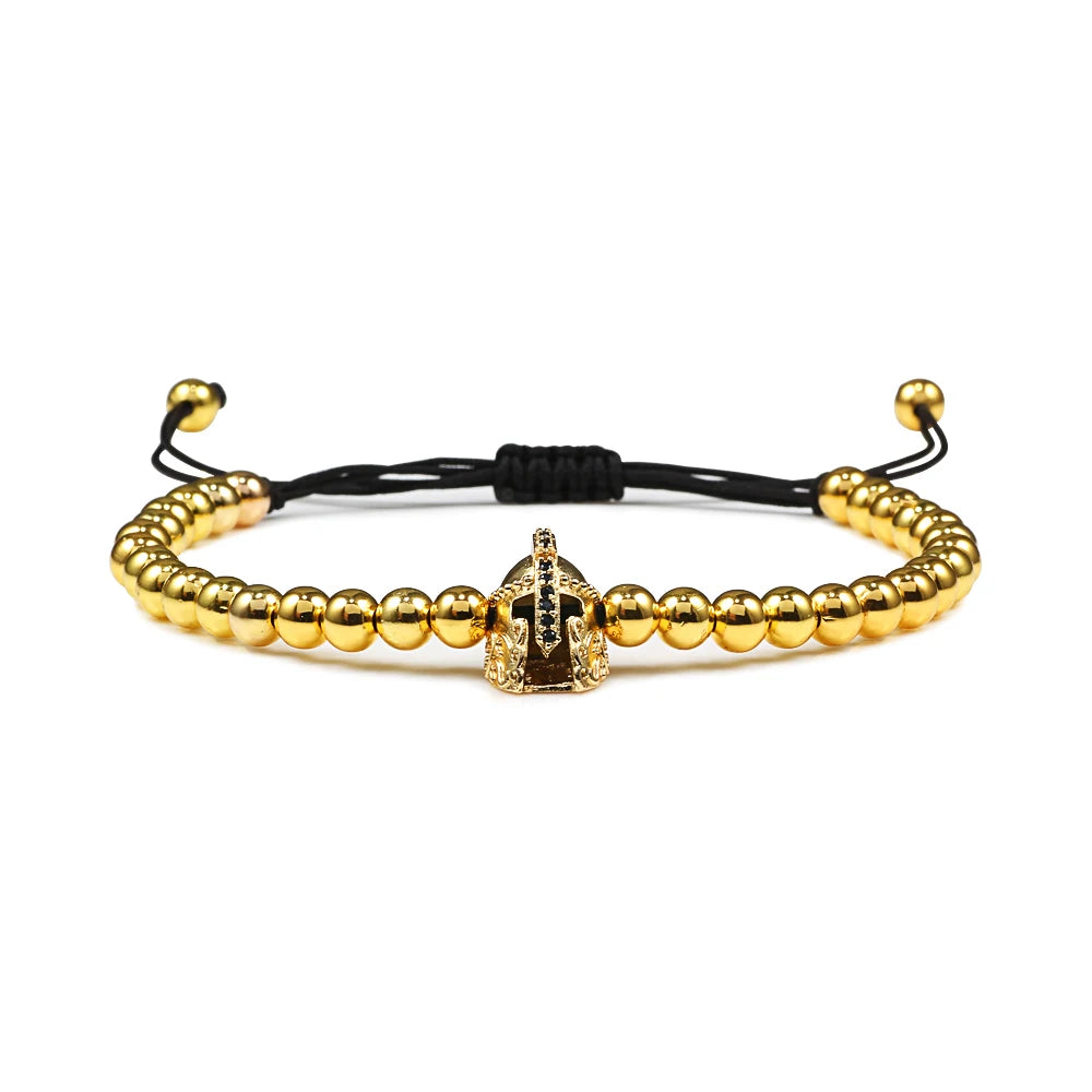 New Couple Bead Bracelet Micro CZ Crown Braided Bracelets For Men Women Adjustable Bangles His Hers Hand Jewelry Lover DIY Gifts