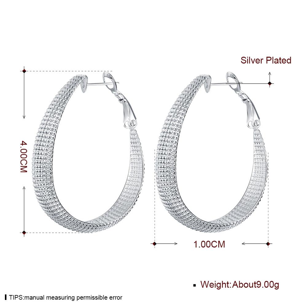 Fashion 925 Sterling Silver Earrings U Shape Mesh Earrings For Woman Party Wedding Beads Gift Charm Jewelry