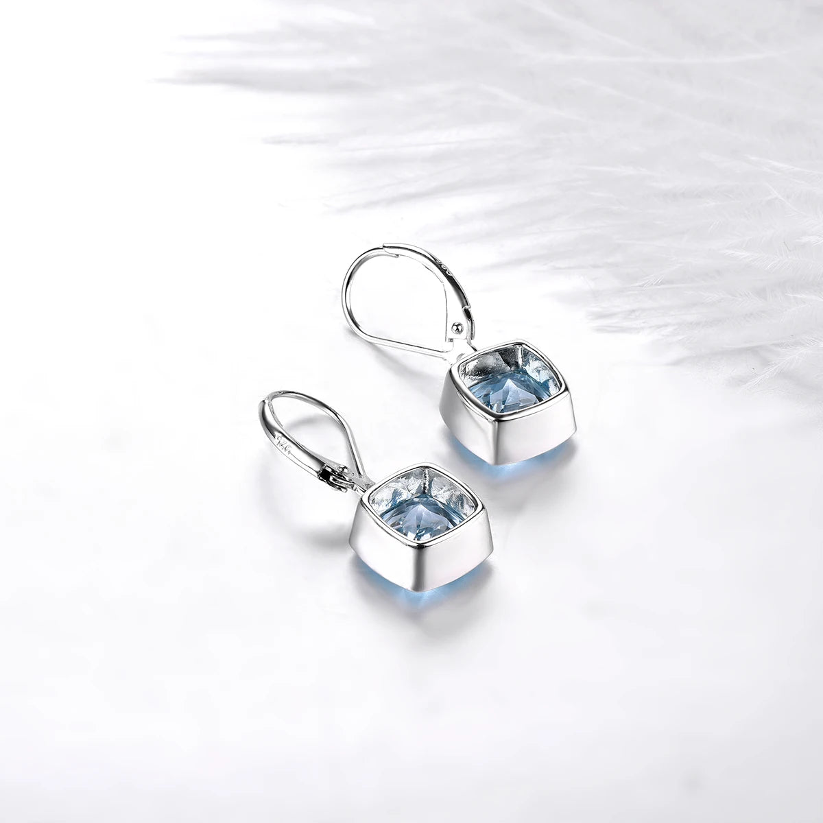 Natural Sky Blue Sterling Silver Drop Earring 5.4 Carats Genuine Topaz S925 Jewelry Simple Classic Style Party Anniversary