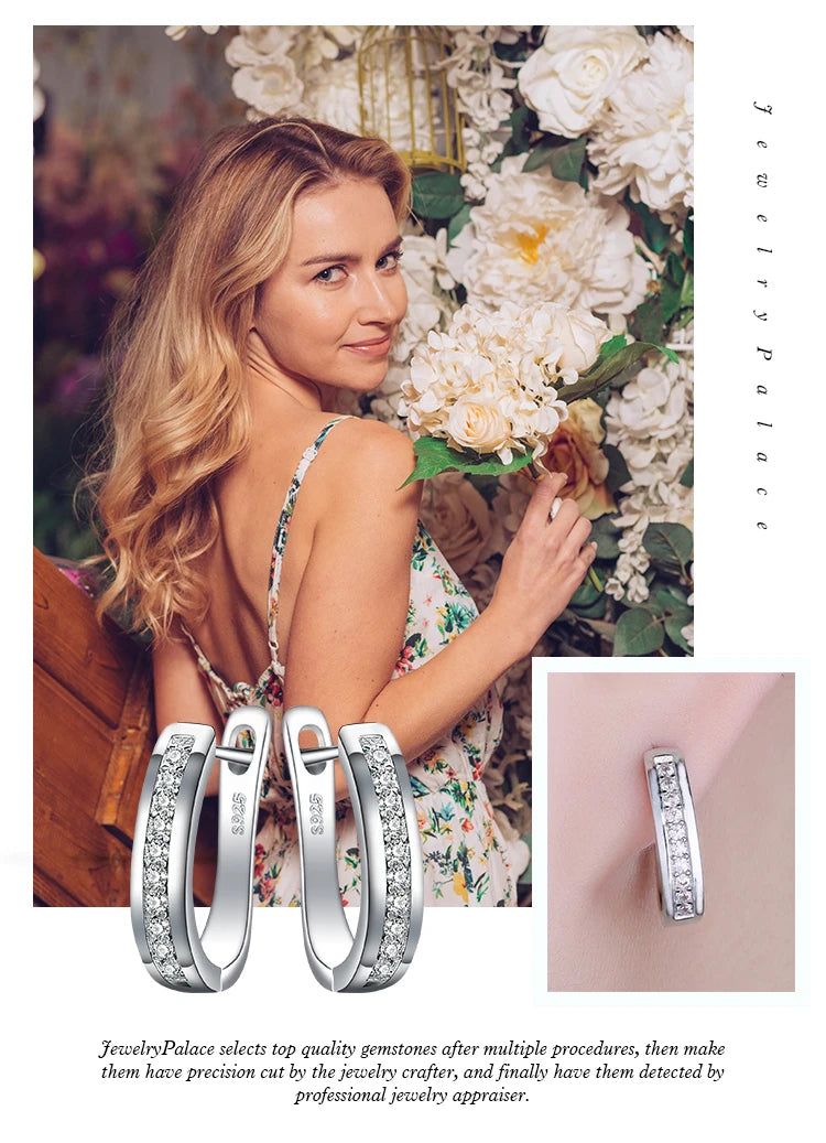 JewelryPalace Solid 925 Sterling Silver Wedding Engagement Ring for Woman AAAAA CZ Simulated Diamond Band Ring Luxury Jewelry