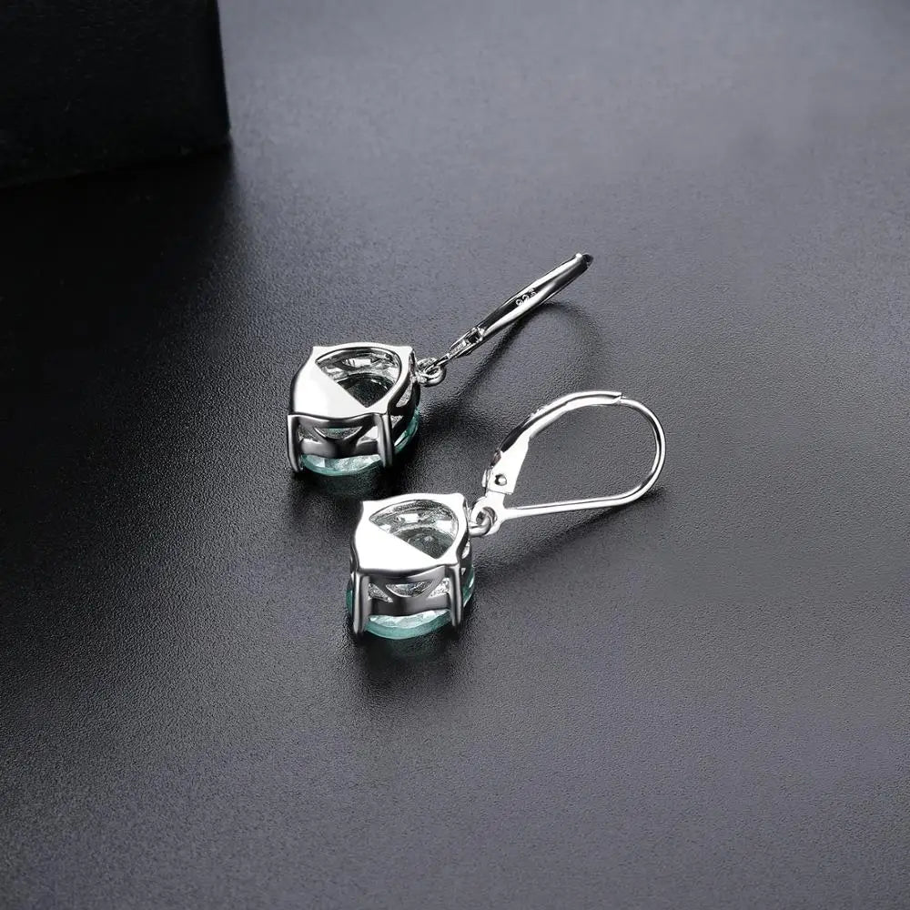 Natural Fluorite Silver Earring 6.58 Carats Colorful Fluorite Casual Style S925 Drop Earring for Women Birthday New Year Gifts