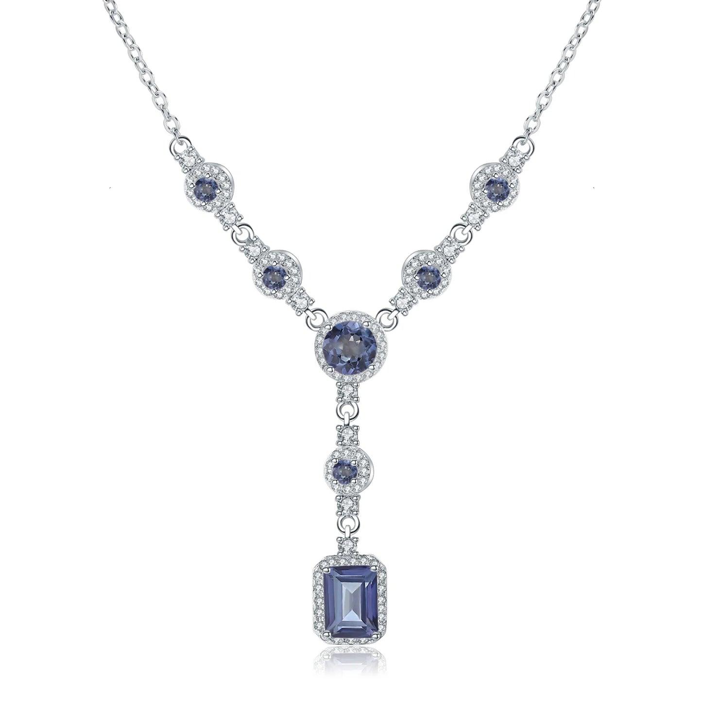 GEM'S BALLET Luxury 3.77Ct Natural Sky Blue Topaz Gemstone 925 Sterling Silver Pendant Necklace for Women Wedding Fine Jewelry Mystic Quartz CHINA