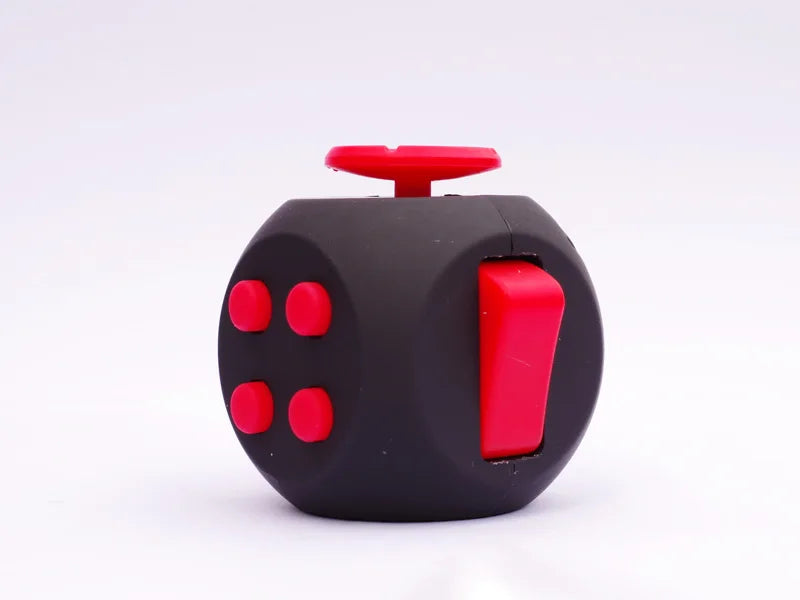 12 Sides Fidget Cube Toys Anti-Stress Antistress Sensory Toys For Children Kids Adults Autism ADHD OCD Anxiety Relief Focus 6 Black Red