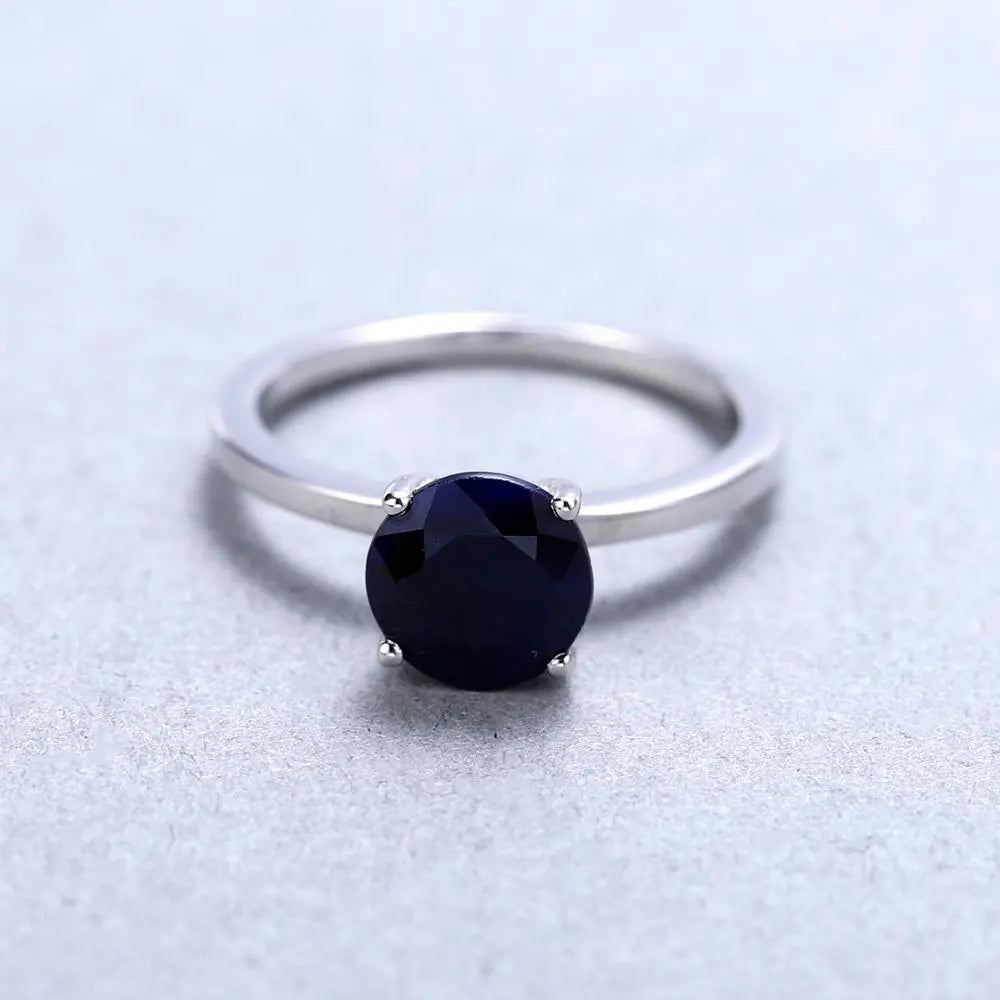 Gem's Ballet 2.57Ct Natural Blue Sapphire 585 14K 10K 18K Gold 925 Silver Gemstone Solitaire Engagement Ring For Women Jewelry 925 Sterling Silver Blue Sapphire