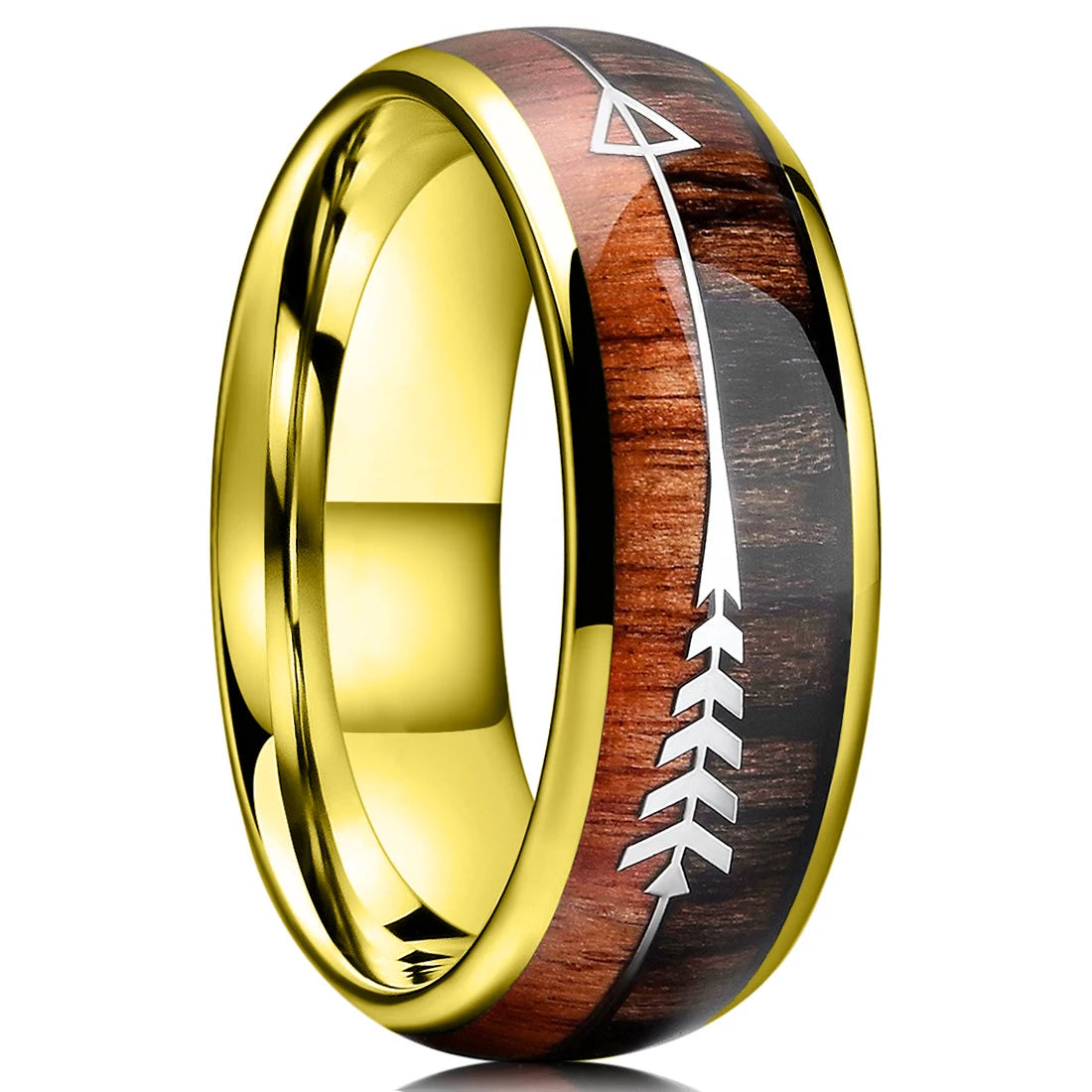 Fashion 8MM Rose Gold Color Stainless Steel Rings For Men Women Colorful Abalone Shell  Inlaid Men Rings Wedding Party Jewelry