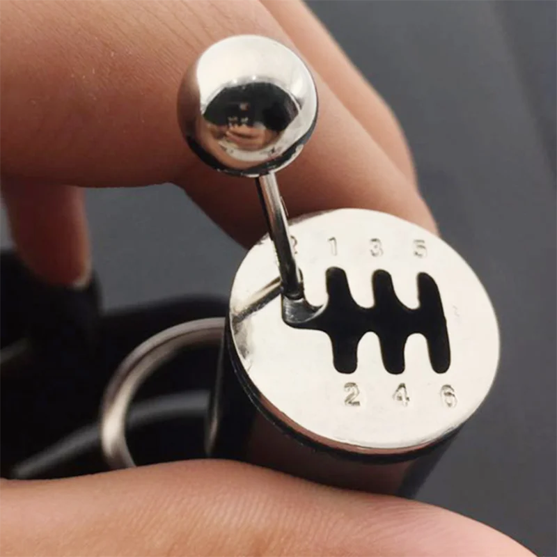 Car Speed Gearbox Gear Head Keychain Manual Transmission Lever Metal Key Ring Car Refitting Metal Pendant Creative Keychain 2023