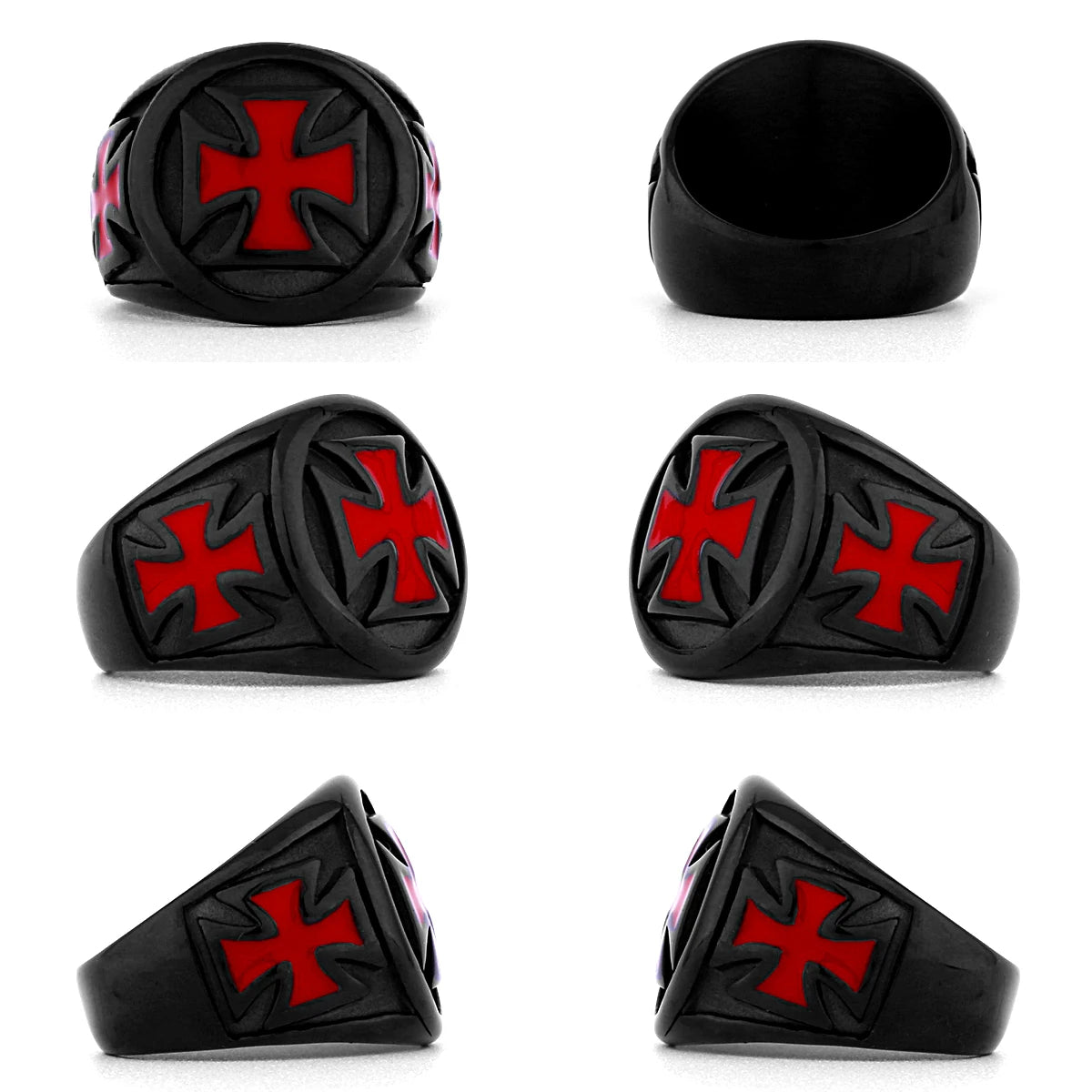 Stainless Steel Catholic Christian Cross Faith Amulet Ring Women Men Unisex Ring Multi Style Finger Jewelry Creative Gift