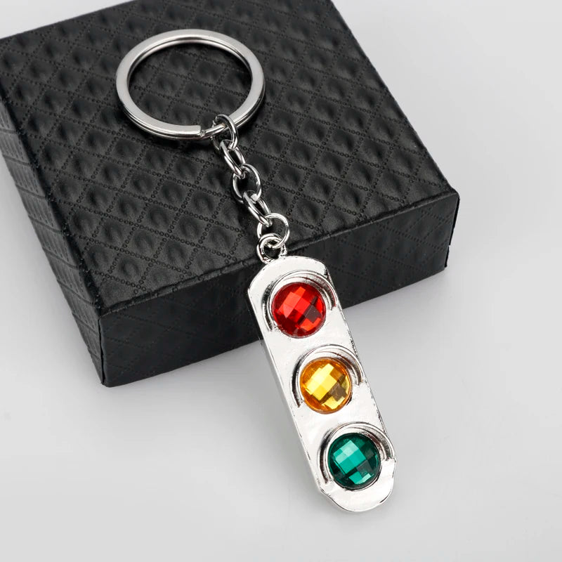 Traffic Light Keychain Metal Key Accessories Gift