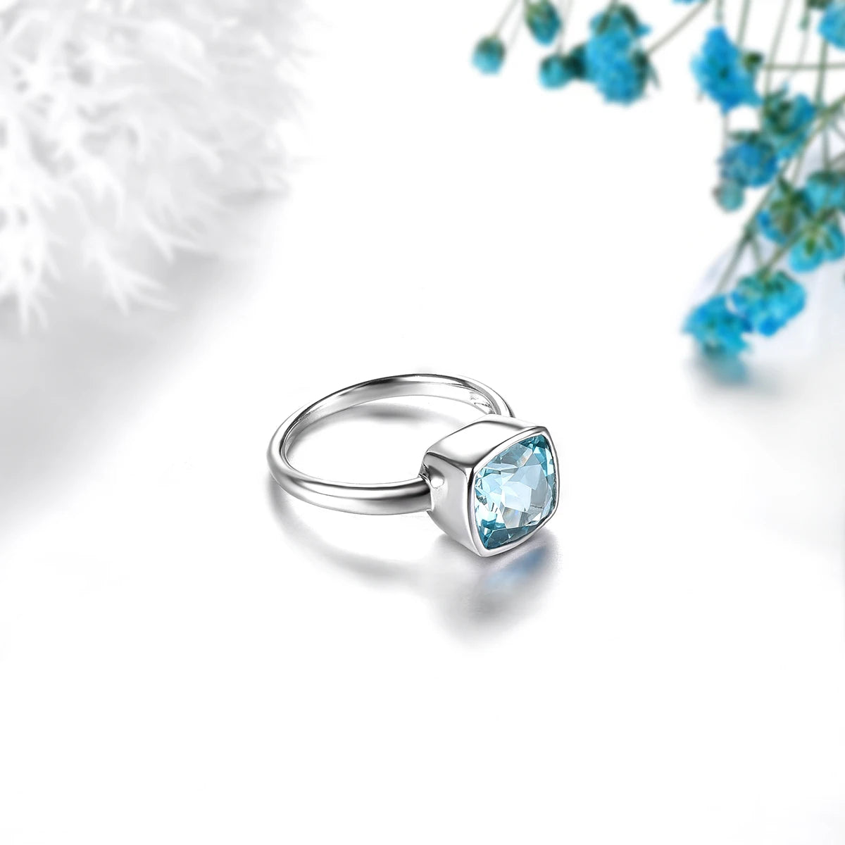 Natural Sky Blue Topaz Sterling Silver Rings 2.7 Carats Genuine Topaz Simple Classic Style Usual Occasions S925 Top Quality