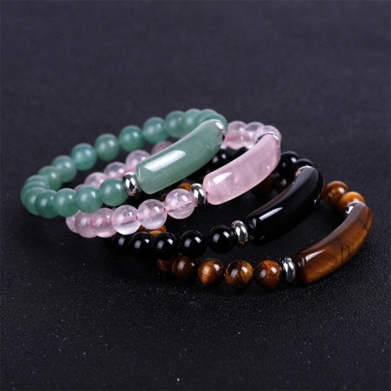 7 A Crystal Stone bracelet Men Gifts Natural Opal Beaded Rectangle Bracelets For Women Fasion Jewellery For Him Her