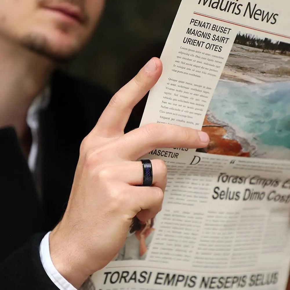 21 Colors 8mm Men's Stainless Steel Celtic Dragon Ring Inlay Red Green Black Carbon Fiber Ring Wedding Band Jewelry Size 6-13