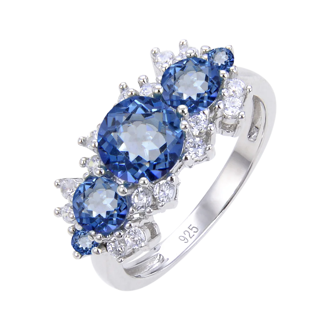 GEM'S BALLET 925 Sterling Silver Vintage Luxury Ring Natural Sky Blue Topaz Birthstone Rings For Women Gift Fine Jewelry Mystic Quartz CHINA