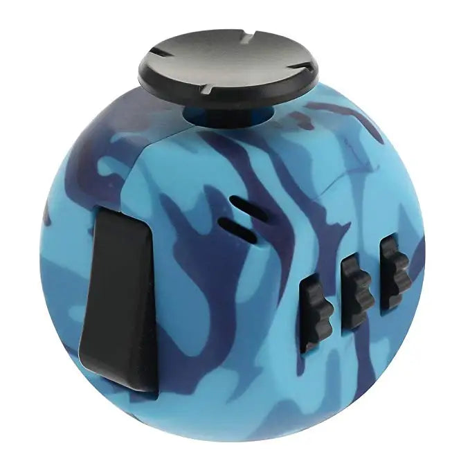 12 Sides Fidget Cube Toys Anti-Stress Antistress Sensory Toys For Children Kids Adults Autism ADHD OCD Anxiety Relief Focus 6 Cam Blue