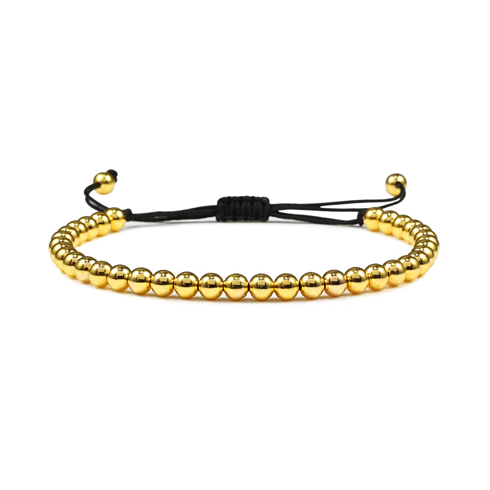 New Couple Bead Bracelet Micro CZ Crown Braided Bracelets For Men Women Adjustable Bangles His Hers Hand Jewelry Lover DIY Gifts
