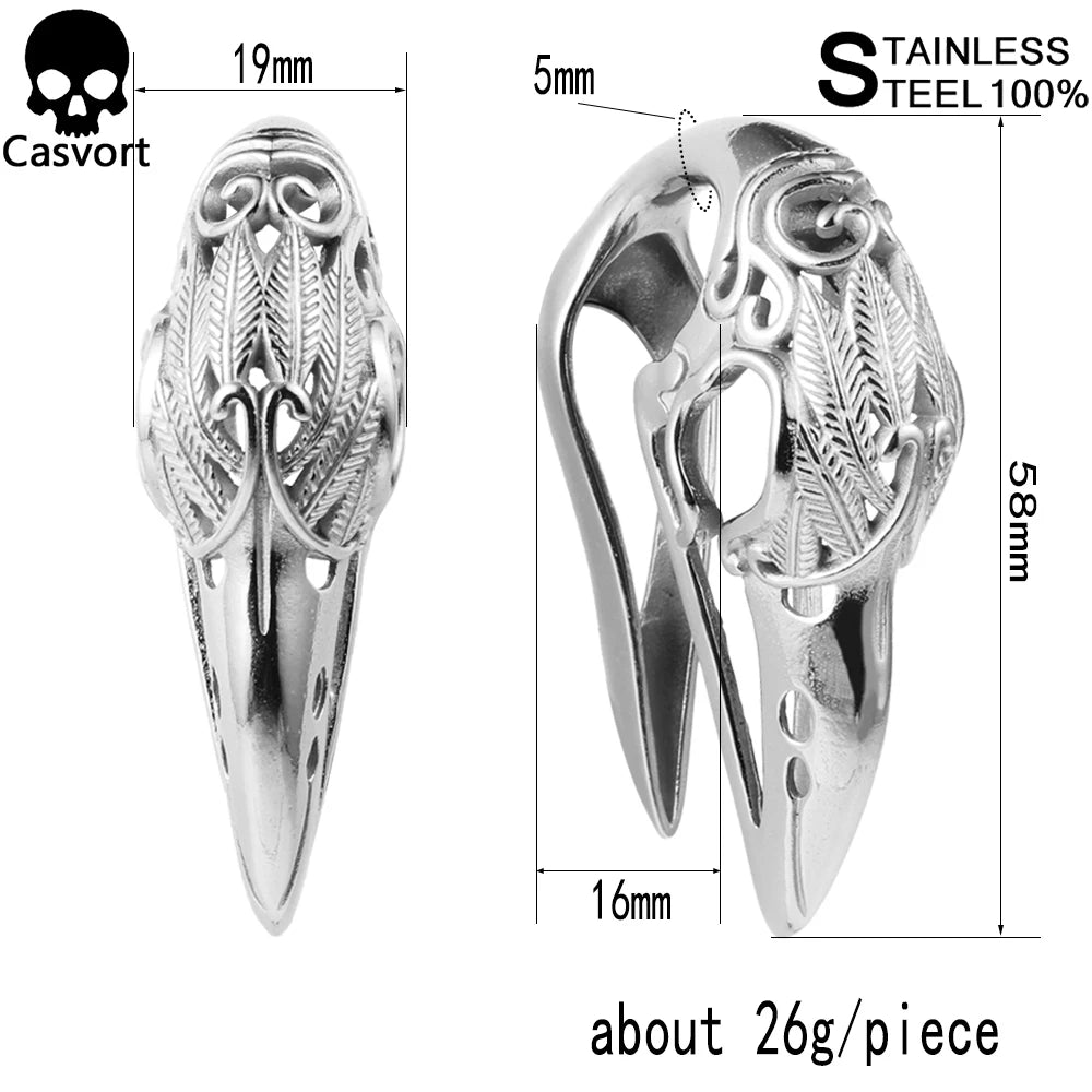 Casvort 2 PCS Ego Ear Weights Hangers Plugs Tunnel 316 Stainless Steel Fashion Ear Gauges Body Piercing Jewelry