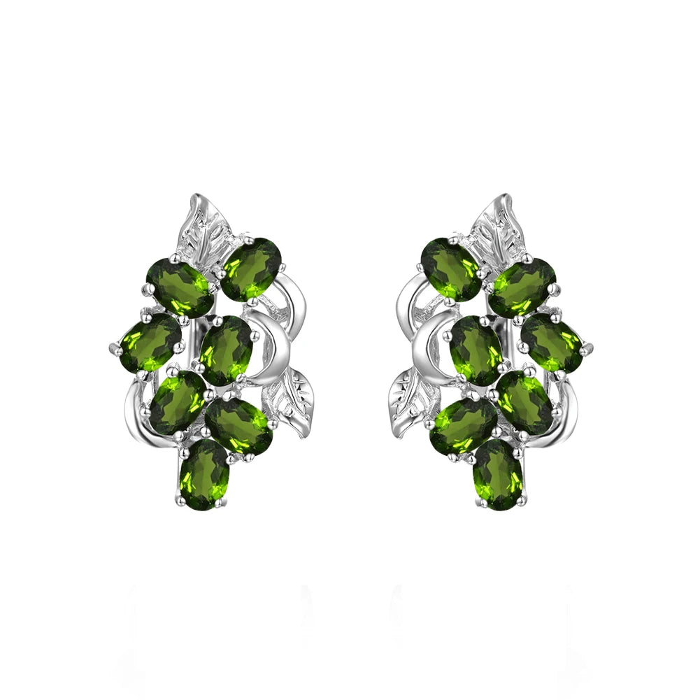 Gem's Beauty Drop Earrings For Women 925 Silver Sterling Birthstone Drop Earrings Modern Luxury Style Fine Jewelry Chrome Diopside 925 Silver Sterling CHINA