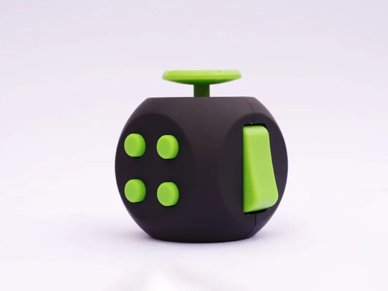 12 Sides Fidget Cube Toys Anti-Stress Antistress Sensory Toys For Children Kids Adults Autism ADHD OCD Anxiety Relief Focus 6 Black Green