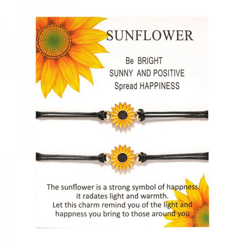Family Friendship Couple Bracelet for Women Fashion Charm Adjustable Woven Rope Heart Butterfly Mom Sister Jewelry Lover Gifts
