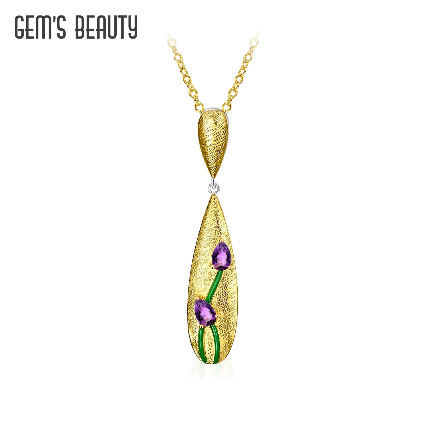 Gem's Beauty Necklace For Women Pendant Statement Jewelry Natural Gemstone Amethyst Women's Fashion New Jewelry High Quality Default Title