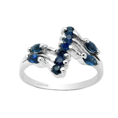 CoLife Jewelry Genuine Sapphire Silver Ring for Party 10 Pieces Natural Sapphire Silver Ring 925 Silver Sapphire Jewelry Blue