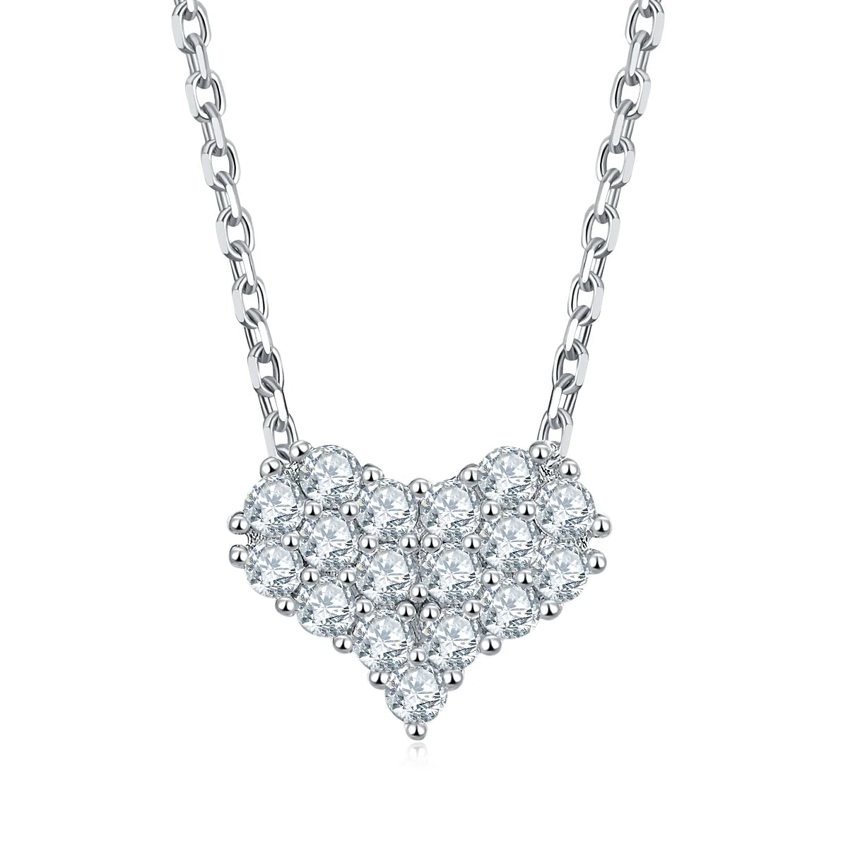GEM'S BALLET 925 Sterling Silver Bridal Jewelry Set Moissanite Diamond Heart Pendant Necklace Earrings For Women Valentines Gift Pendant CHINA
