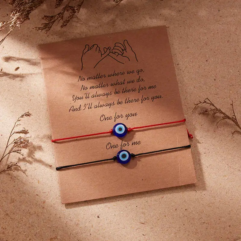 Family Friendship Couple Bracelet for Women Fashion Charm Adjustable Woven Rope Heart Butterfly Mom Sister Jewelry Lover Gifts