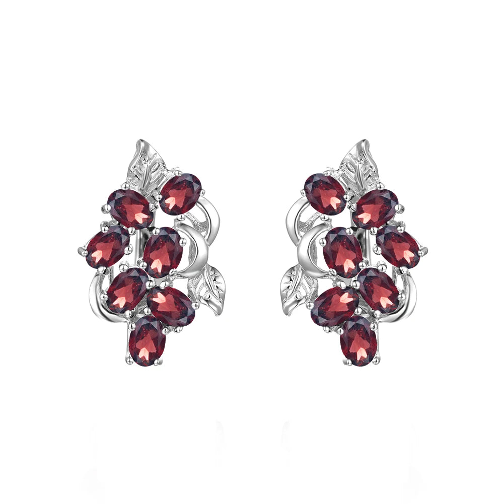 Gem's Beauty Drop Earrings For Women 925 Silver Sterling Birthstone Drop Earrings Modern Luxury Style Fine Jewelry Garnet 925 Silver Sterling CHINA