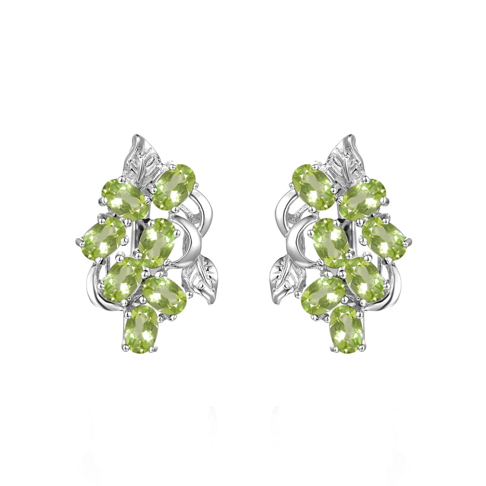 Gem's Beauty Drop Earrings For Women 925 Silver Sterling Birthstone Drop Earrings Modern Luxury Style Fine Jewelry Peridot 925 Silver Sterling CHINA