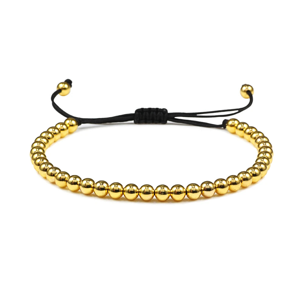 New Couple Bead Bracelet Micro CZ Crown Braided Bracelets For Men Women Adjustable Bangles His Hers Hand Jewelry Lover DIY Gifts