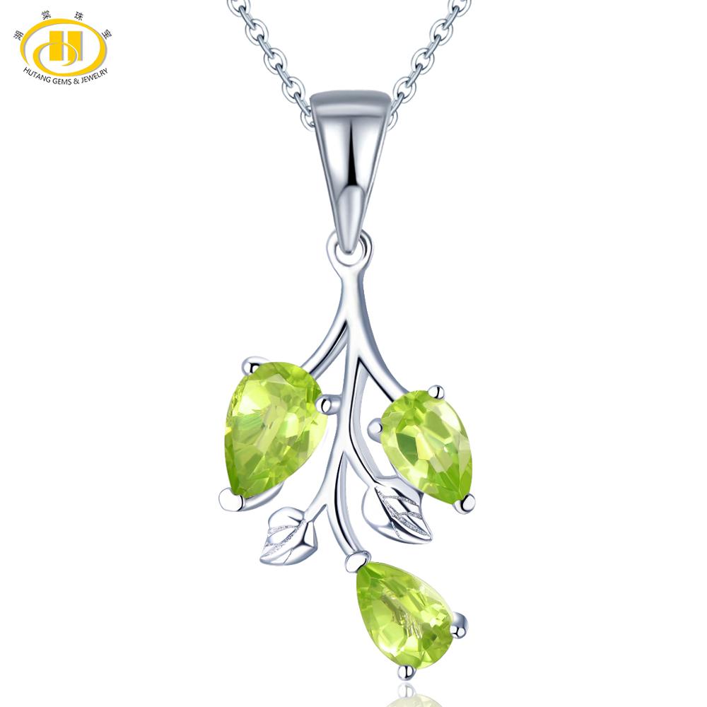 Natural Red Garnet 925 Silver Pendant Genuine Gemstone Fine Elegant Jewelry Top Quality for Women 18 inch Silver Chain Peridot