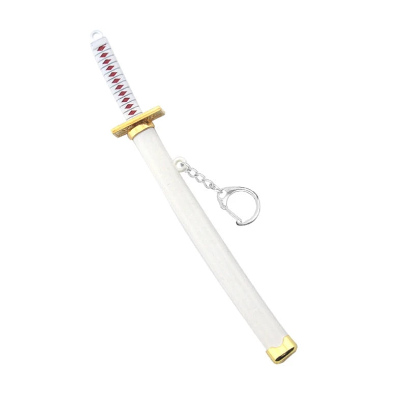 Anime Keychain Sword Metal Key Ring Scabbard Keyring Katana Buckle Key Chain Unisex Jewelry Gifts WHITE CHINA