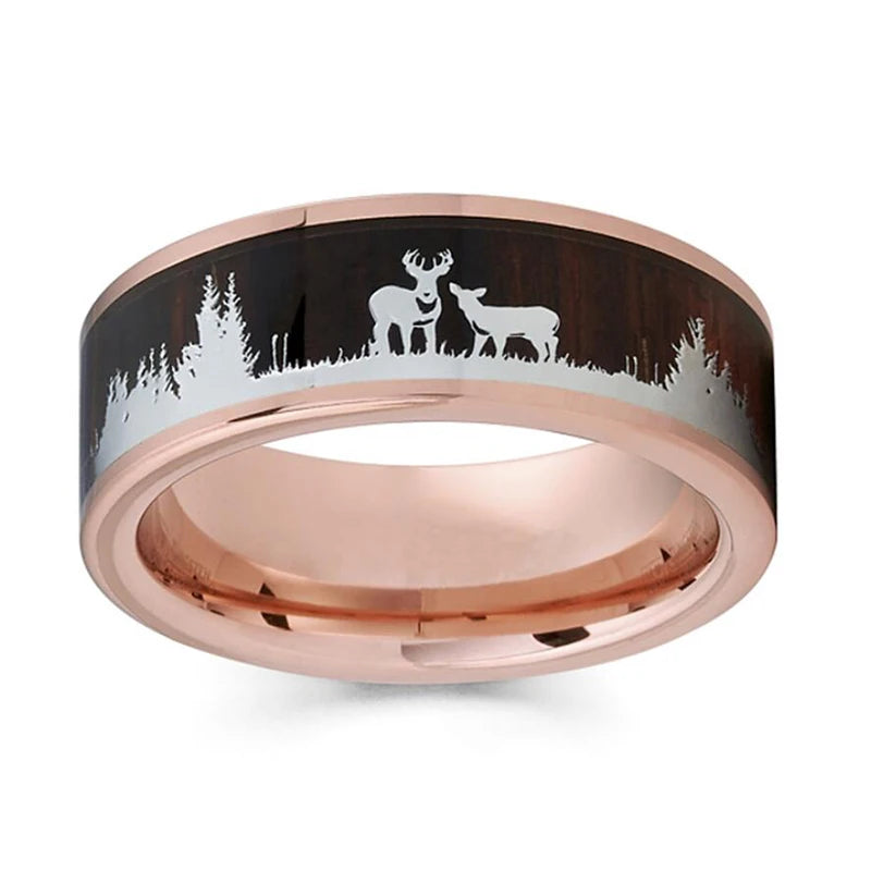 2025 Trendy 8mm Black Titanium Wedding Stainless Steel Rings For Men Inlay Colorful Abalone Shell Ring Men Wedding Band Jewelry