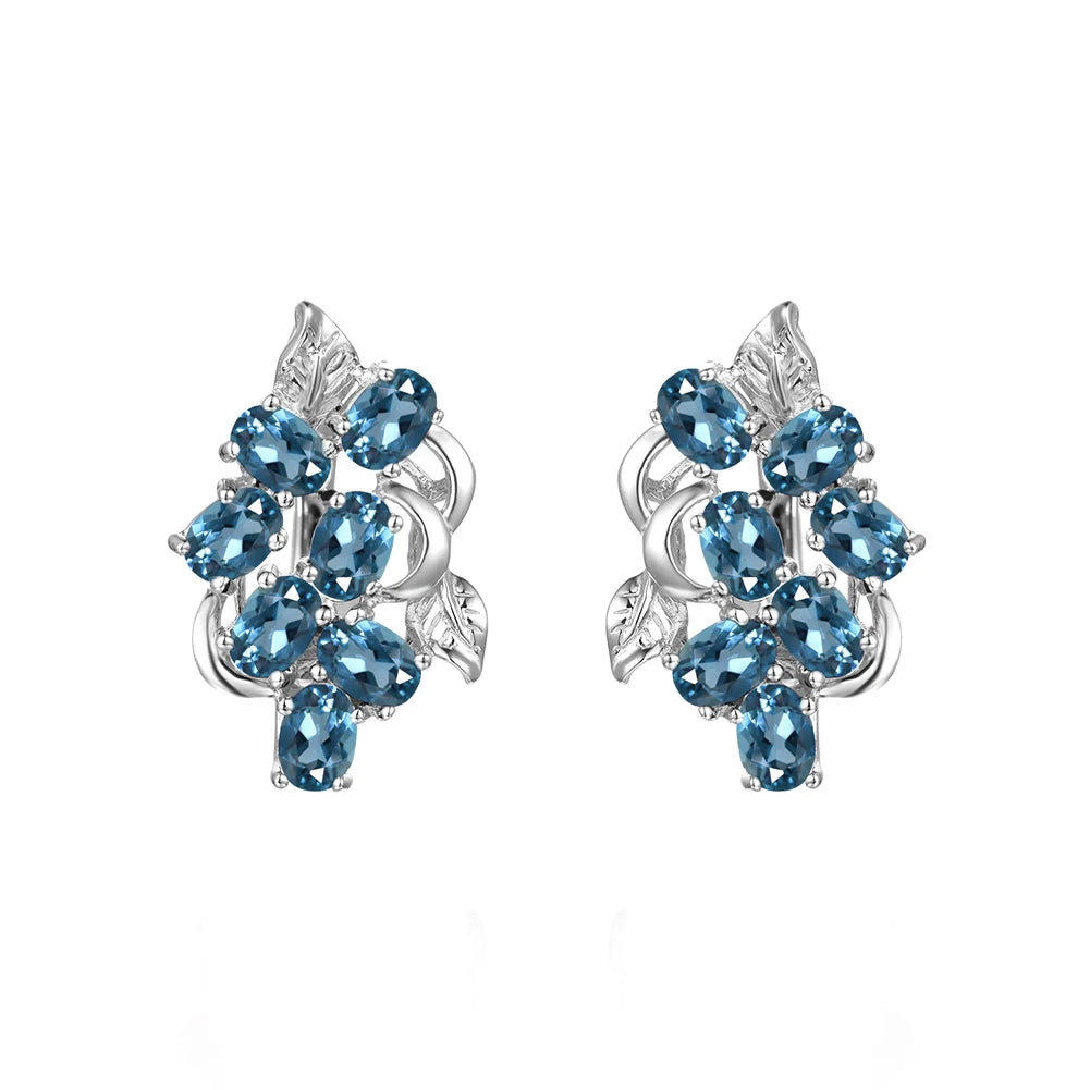 Gem's Beauty Drop Earrings For Women 925 Silver Sterling Birthstone Drop Earrings Modern Luxury Style Fine Jewelry London Blue Topaz 925 Silver Sterling CHINA