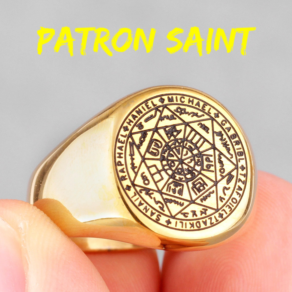 Constellation Patron Saint Star of David Amulet Stainless Steel Men's Rings for Male Boyfriend Jewelry Creativity Gift R561-Patron Saint 1