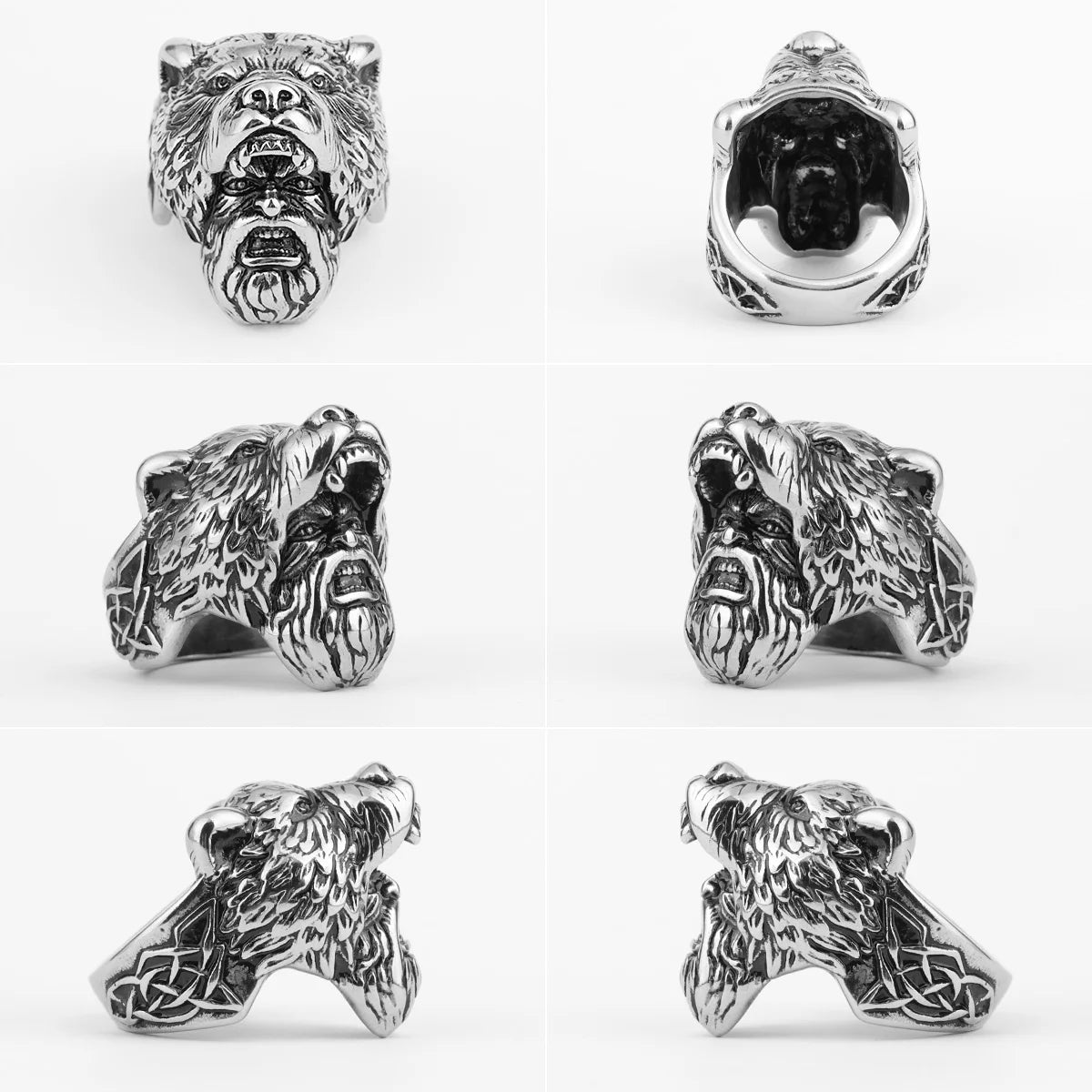 Stainless Steel Animal Men Rings Eagle Dog Dragon Bird Snake Punk Hip Hop Trendy For Male Boy Jewelry Creativity Gift Wholesale