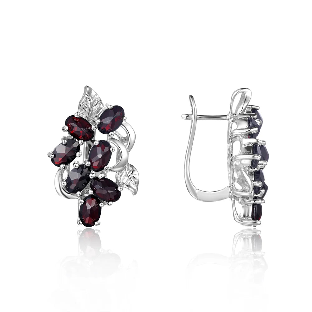 Gem's Beauty Drop Earrings For Women 925 Silver Sterling Birthstone Drop Earrings Modern Luxury Style Fine Jewelry Black Garnet 925 Silver Sterling CHINA