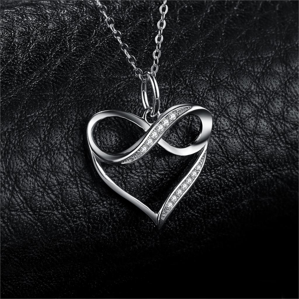 Jewelry Palace Infinity Love Knot Heart 925 Sterling Silver Pendant Necklace for Womam Girl Fashion Fine Jewelry Gift No Chain