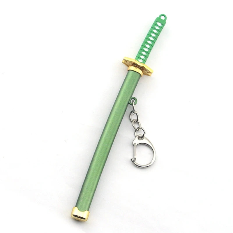 Anime Keychain Sword Metal Key Ring Scabbard Keyring Katana Buckle Key Chain Unisex Jewelry Gifts Green CHINA